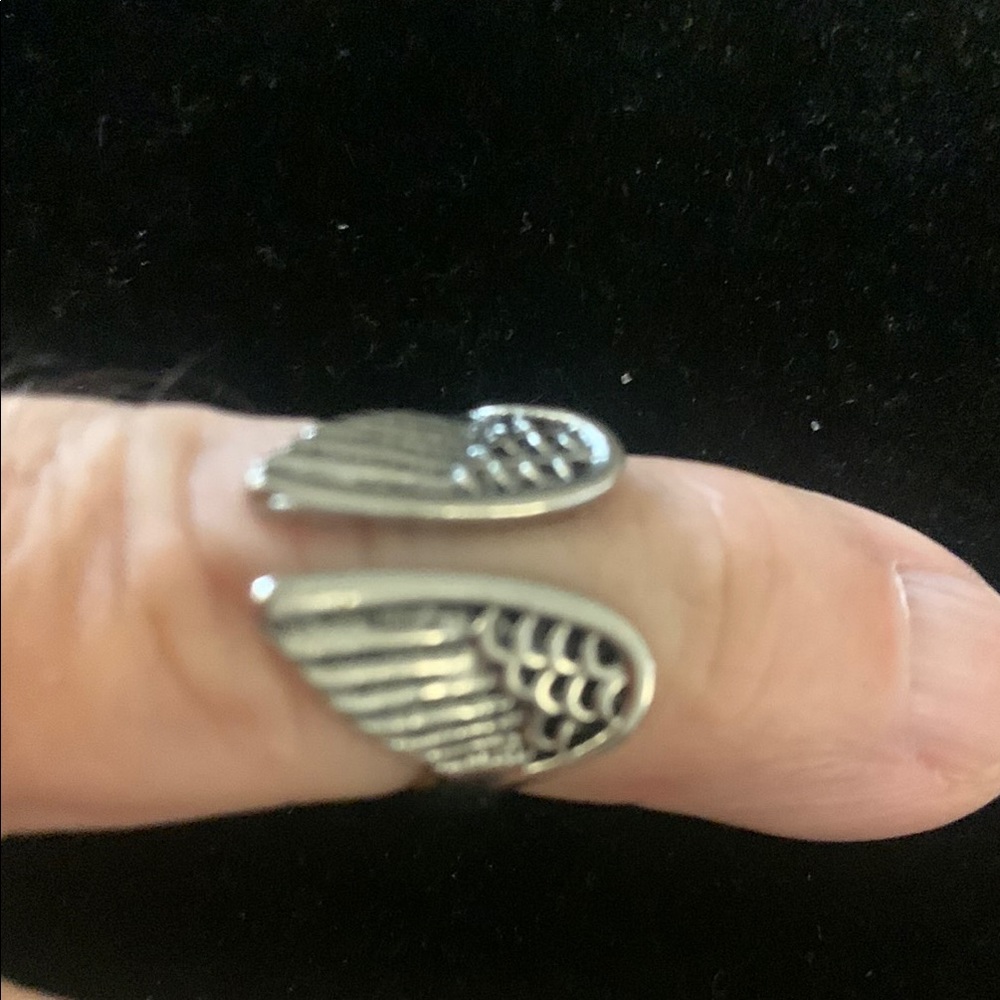 Silver Angel Wing Adjustable Ring Bogo